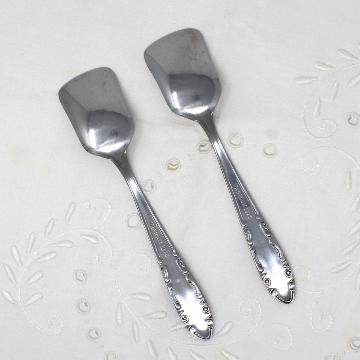 Sugar Spoon / Sugar Scoops, SAF INOX, Italy, Set of 2, Vintage