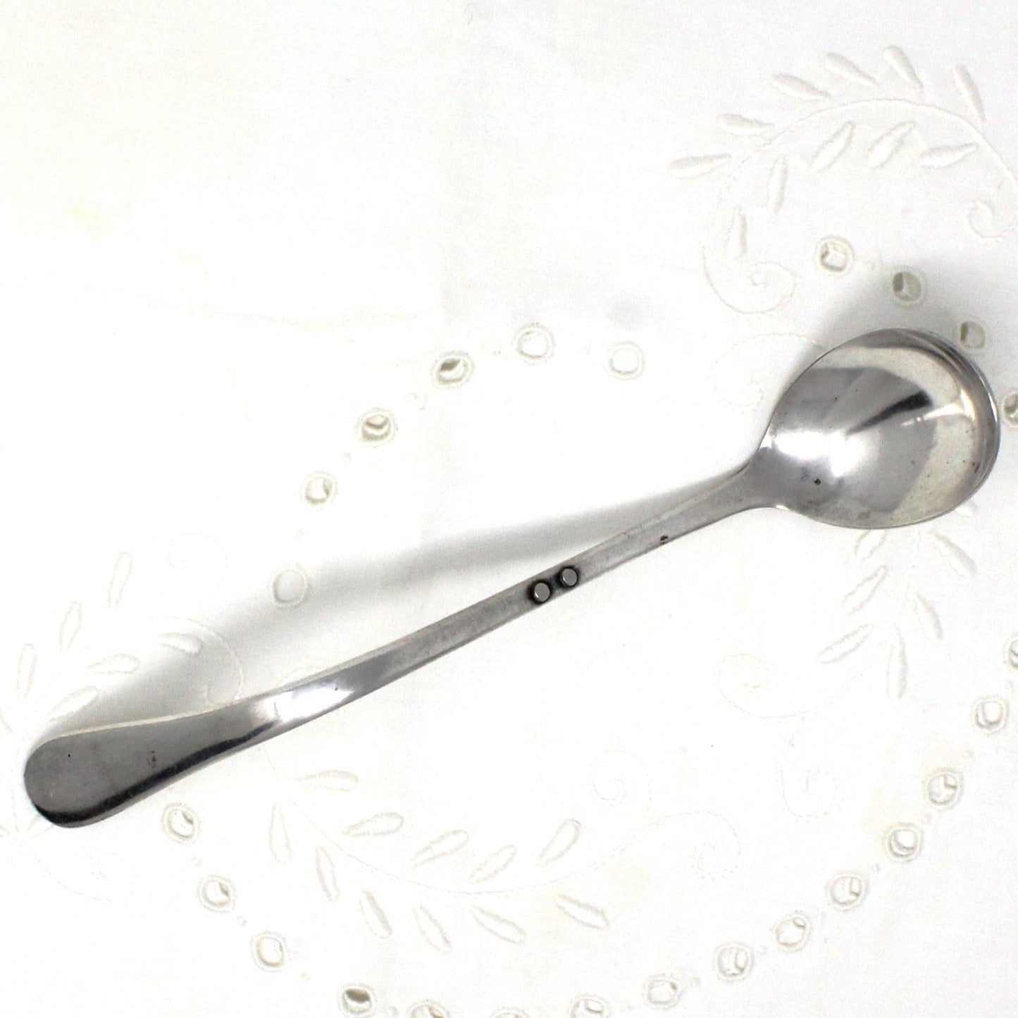 Serving Spoon, Mustard / Condiment Spoon, Curved with Hook, Silver Plate, Vintage