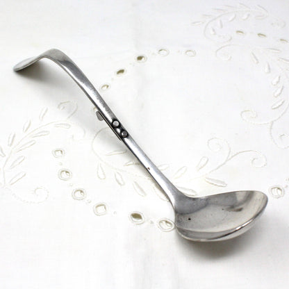 Serving Spoon, Mustard / Condiment Spoon, Curved with Hook, Silver Plate, Vintage