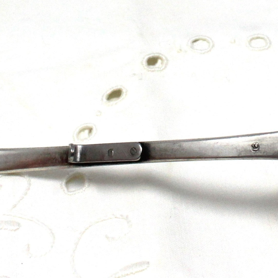 Serving Spoon, Mustard / Condiment Spoon, Curved with Hook, Silver Plate, Vintage