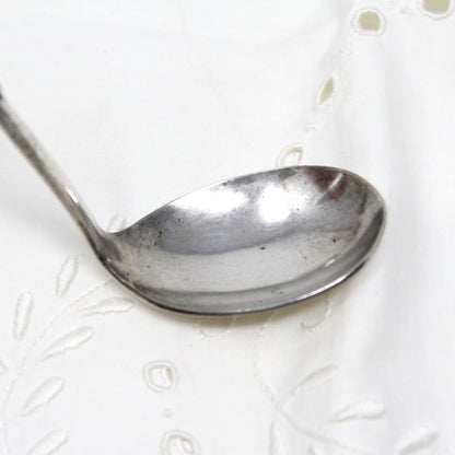 Serving Spoon, Mustard / Condiment Spoon, Curved with Hook, Silver Plate, Vintage