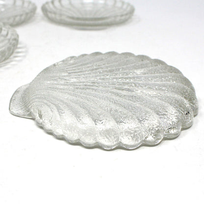 Coasters, Anchor Hocking, Shell Shaped Glass Coasters, Set of 6, Vintage