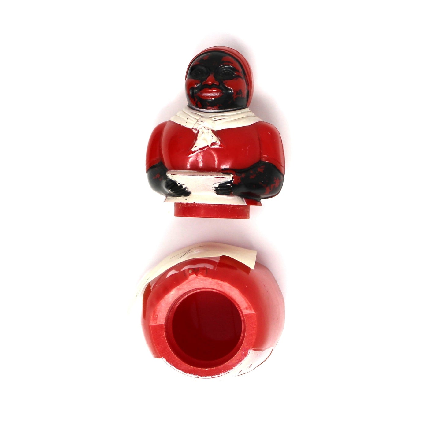 Paprika Shaker, Aunt Jemima Black Americana Figural Plastic, F&F Mold & Die Works, USA, Vintage 1949–1950s - No Shaker