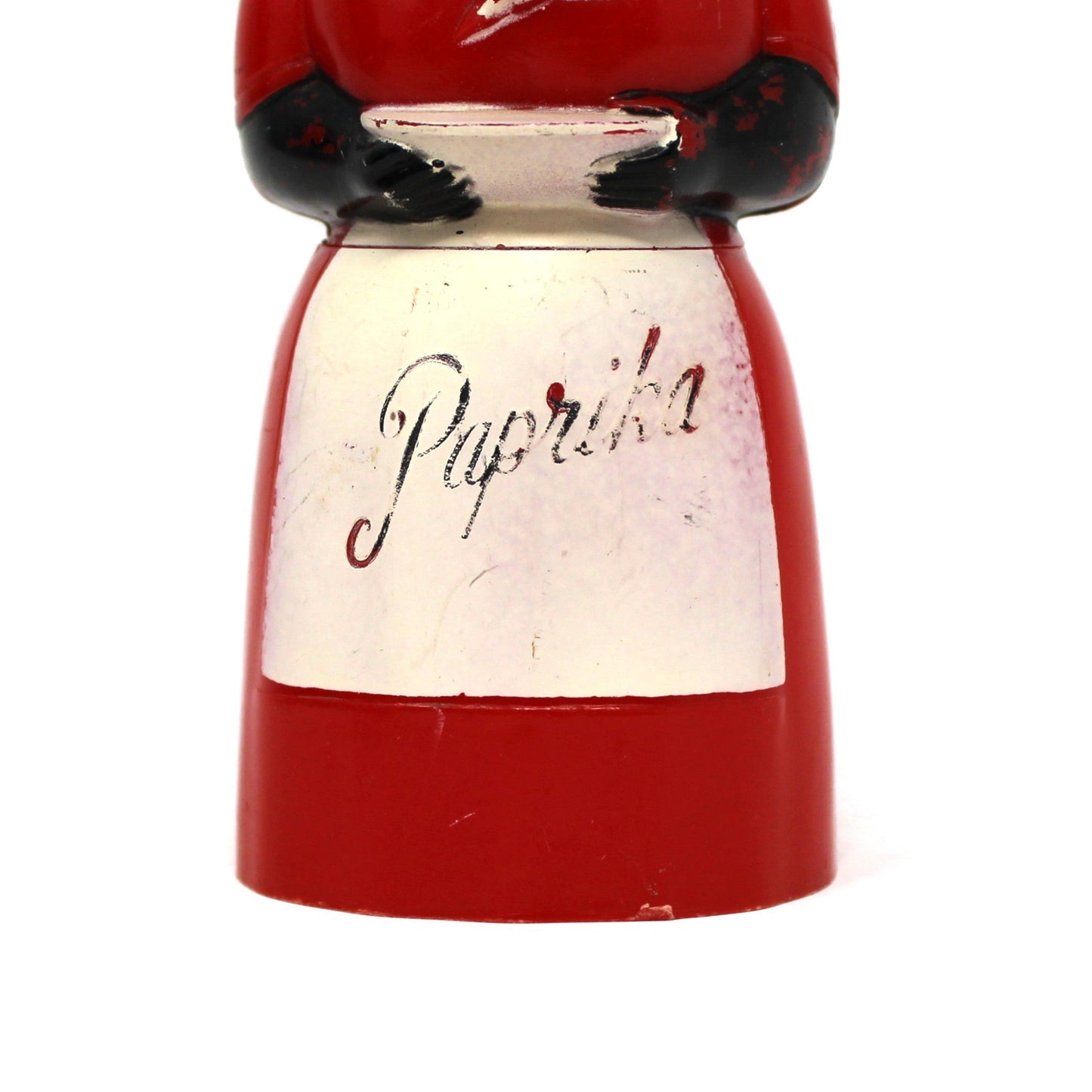 Paprika Shaker, Aunt Jemima Black Americana Figural Plastic, F&F Mold & Die Works, USA, Vintage 1949–1950s - No Shaker