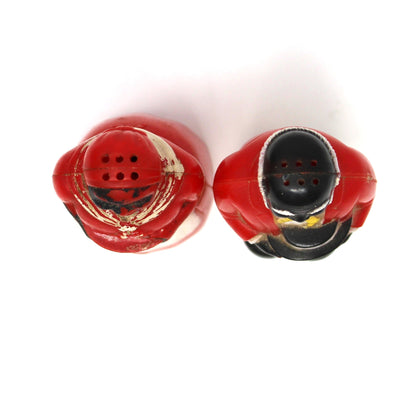 Salt and Pepper Shakers, Aunt Jemima & Uncle Mose, Black Americana Figural Plastic, F&F Mold & Die Works, USA, Vintage 1949–1950s