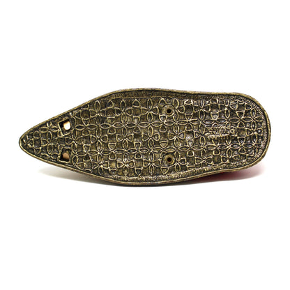 Pincushion, Jeweled Shoe Slipper, Red Velvet & Gold, Jameco Metal Products, USA, Vintage 1960s