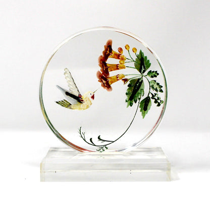 Sculpture, Carved Acrylic, Flight of the Hummingbird, Princeton Gallery, Vintage 1980s