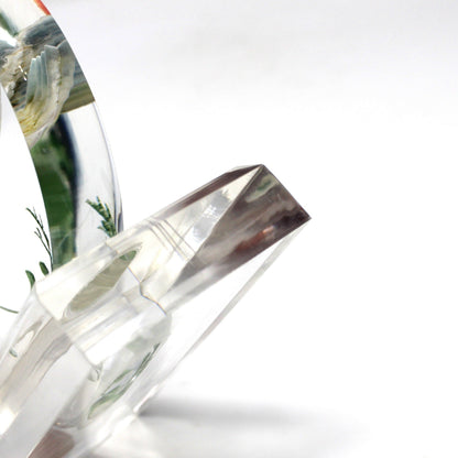 Sculpture, Carved Acrylic, Flight of the Hummingbird, Princeton Gallery, Vintage 1980s