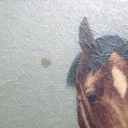 Print, Horse Mare & Foal Pastoral Scene, The Secret by C.W. Anderson, Textured Litho Board, Signed, Vintage 1951