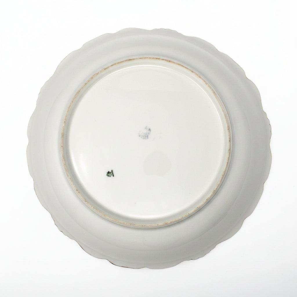 Decorative Bowl, Maison Coiffe Limoges Porcelain, Hand-Painted Gold & Green Gilding, France, Antique 1891–1914