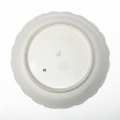 Decorative Bowl, Maison Coiffe Limoges Porcelain, Hand-Painted Gold & Green Gilding, France, Antique 1891–1914