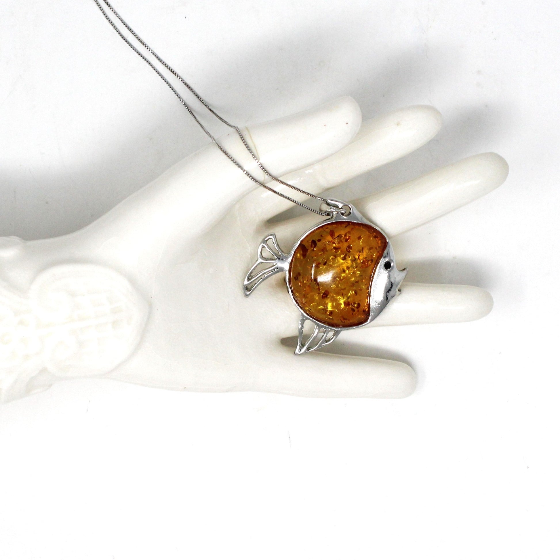 sterling silver chain with fish pendant