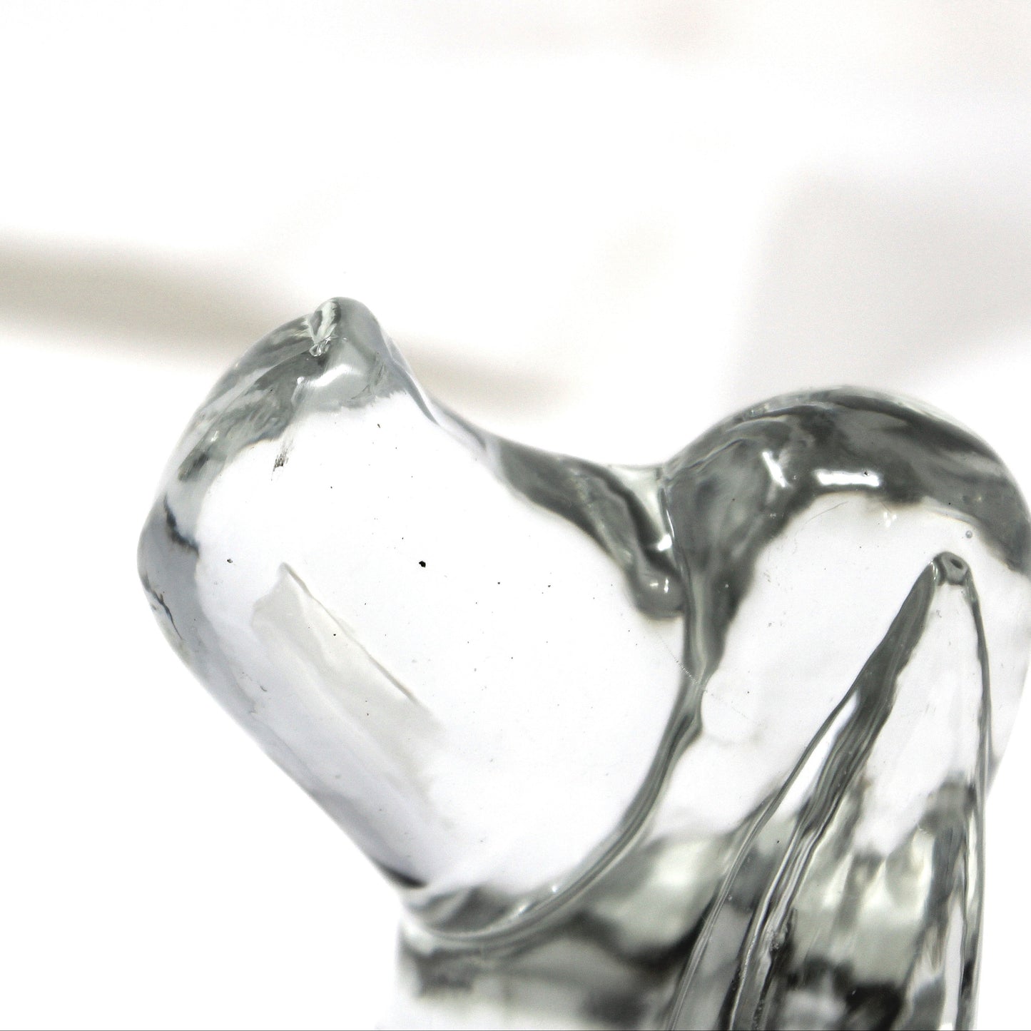 Figurine, Art Glass, Beagle Hound Dog, Droopy Ears, Blown Crystal Paperweight, Vintage 1970s