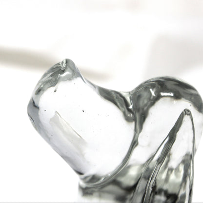 Figurine, Art Glass, Beagle Hound Dog, Droopy Ears, Blown Crystal Paperweight, Vintage 1970s