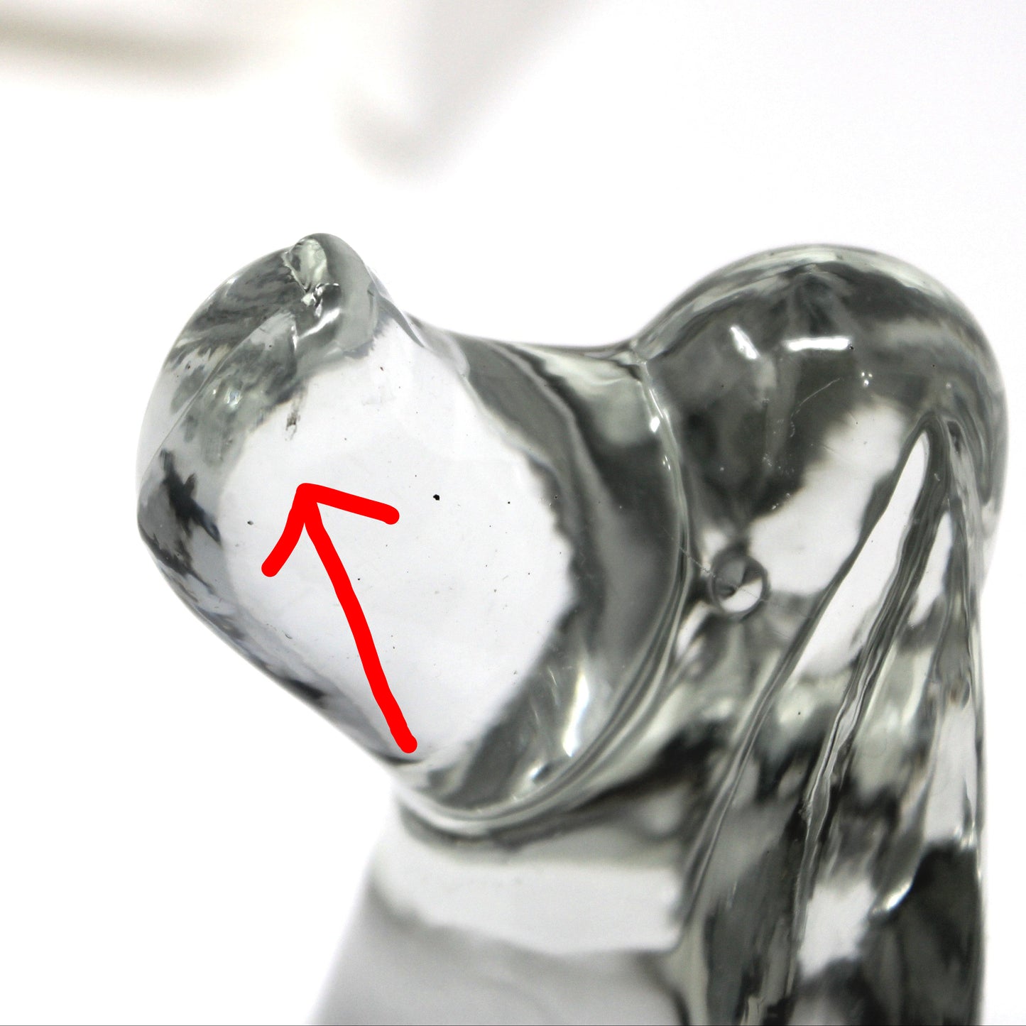 Figurine, Art Glass, Beagle Hound Dog, Droopy Ears, Blown Crystal Paperweight, Vintage 1970s
