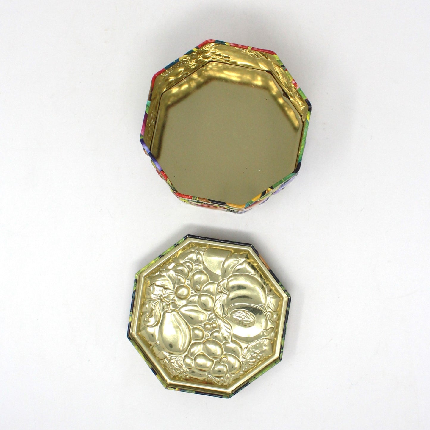 Gift Tin / Candy Tin, Churchill's New Orchard Fruits Embossed Collectible Tin, Vintage England