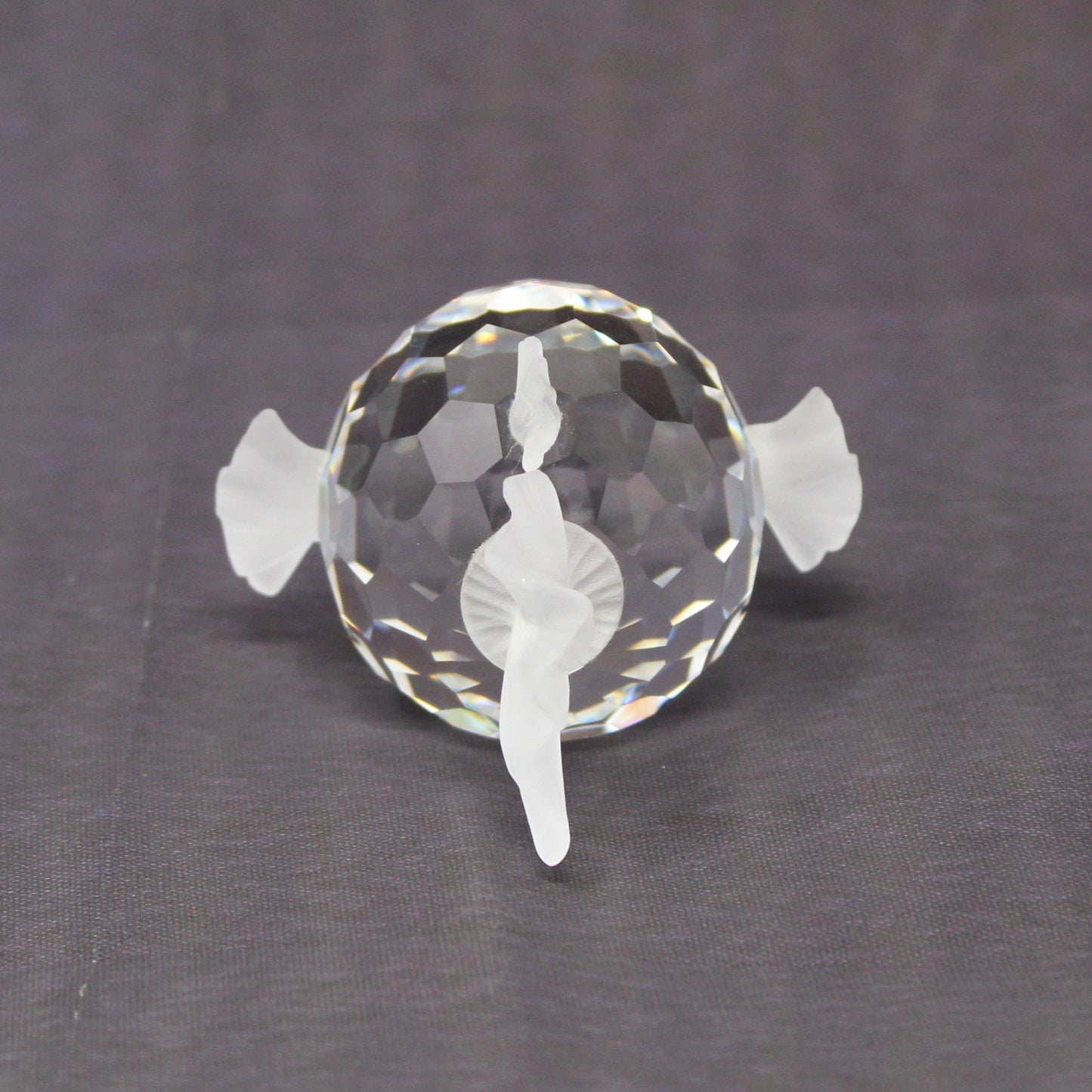 Back view of Swarovski crystal faceted glass fish.