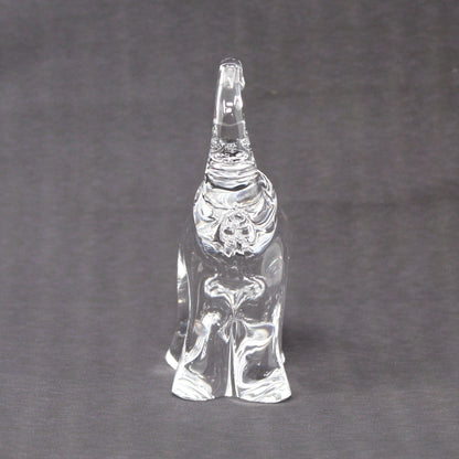 Front view of vintage Wilkerson Glass elephant figurine.  