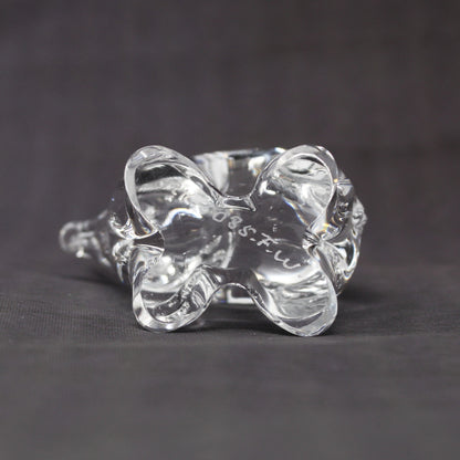 Bottom view of vintage Wilkerson glass elephant sculpture