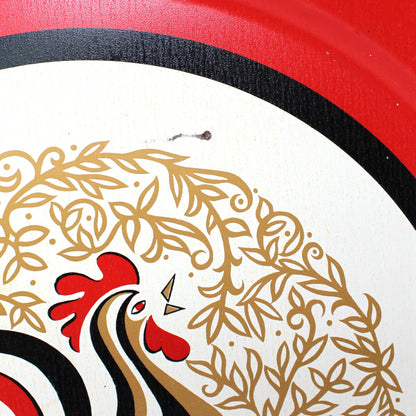 Tray, Stoyke, Mid Century Rooster Design, Lithographed Metal, 19" Round, Vintage, USA, AAW, 1950s