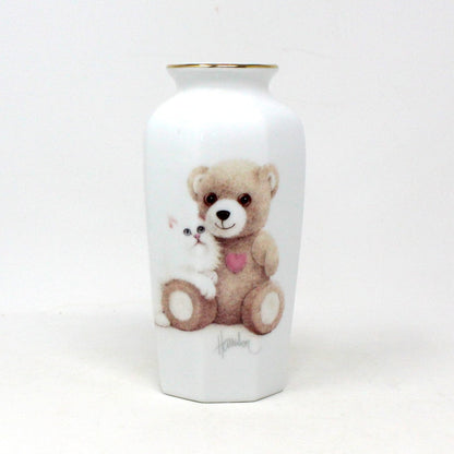 Vase, OMC Otagiri, Bear with Cat, Bob Harrison Designs, Set of 3, Japan, Vintage