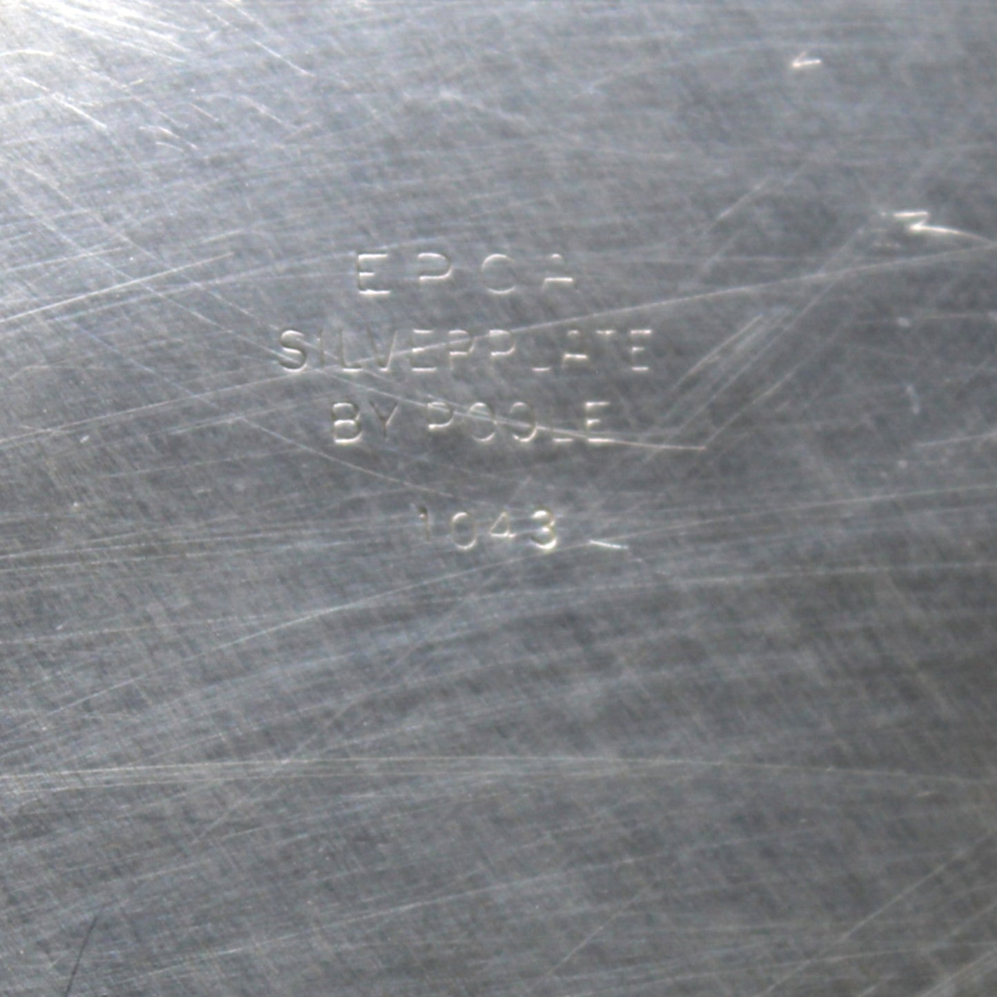 Tray, Poole Silver Co., Round Silverplate, Chippendale #1043, Hollowware, 16.25", 1950s