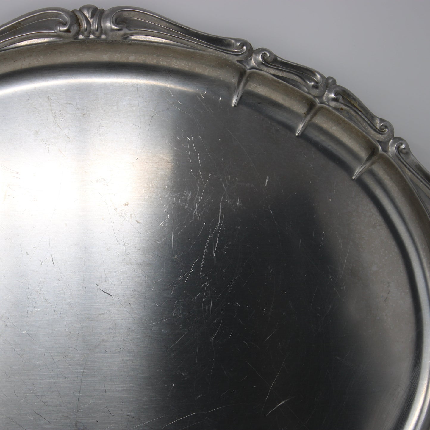 Tray, Large Italian Serving Tray with Built-In Handles, Stainless Steel Holloware, 19" INOXBECK, Vintage