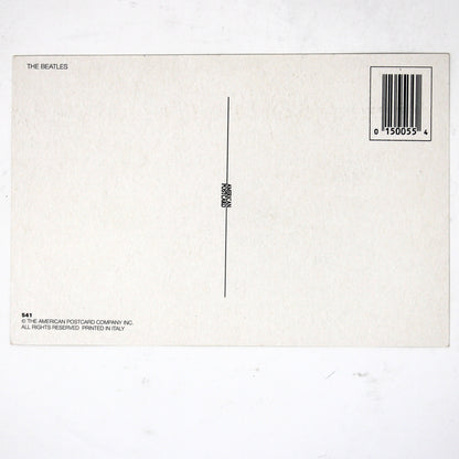 back view of vintage Beatles postcard by the American Postcard Company, printed in Italy.