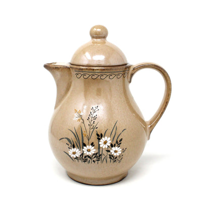 Coffee Pot, Winterling, Brown with Daisies, Hand Painted, W. Germany, Vintage