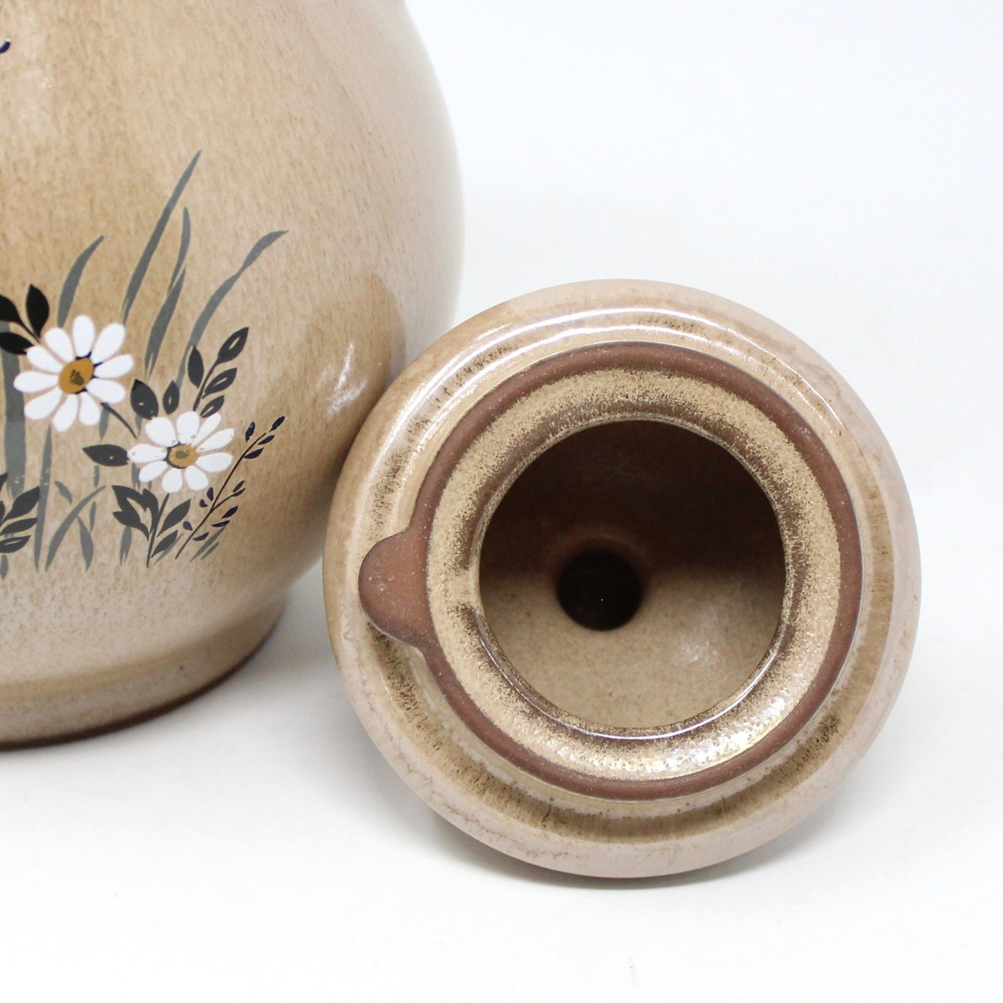 Coffee Pot, Winterling, Brown with Daisies, Hand Painted, W. Germany, Vintage