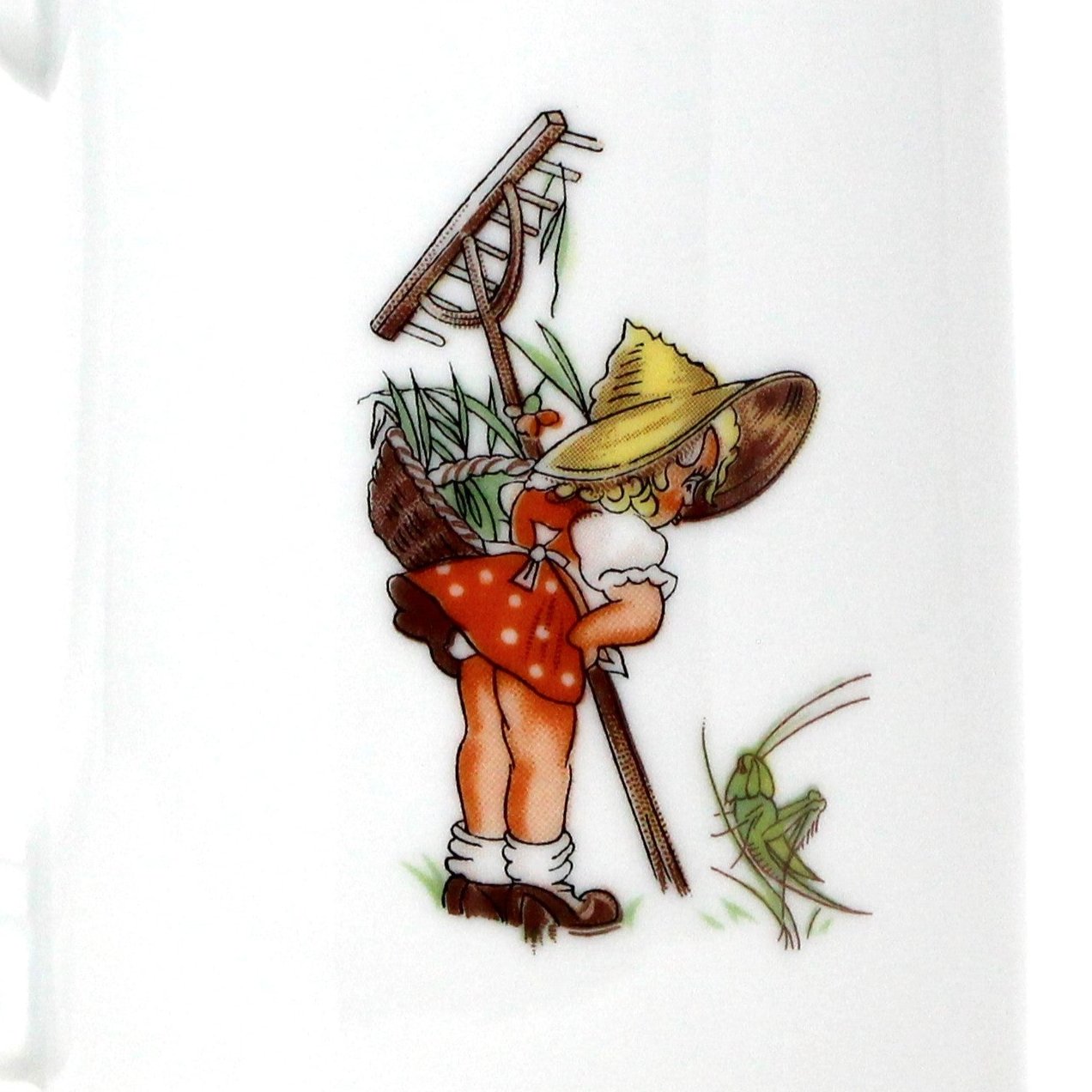 Beer Mug, Gerold Porzellan, Umbrella Girl Harvest, West Germany Porcelain, Vintage