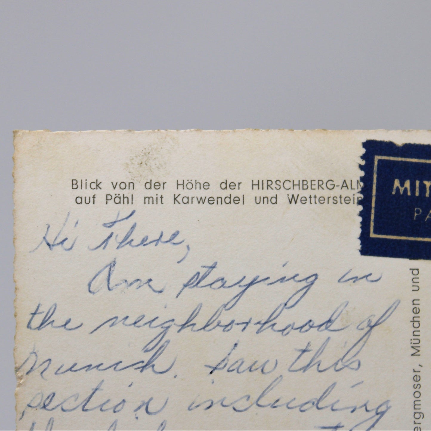 Pähl Bavaria Postcard, Vintage 1958, Hirschberg-Alm View, German Real Photo