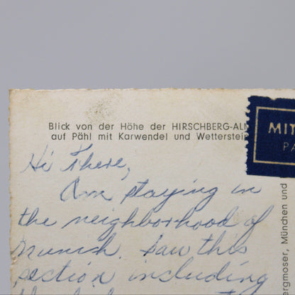 Pähl Bavaria Postcard, Vintage 1958, Hirschberg-Alm View, German Real Photo