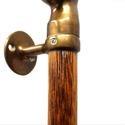 Door Pulls, Vintage 1970s, Carved Wood & Brass Duck Head Design, Set of 2