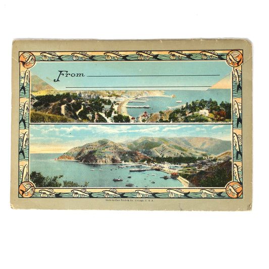Souvenir Photo Book, Santa Catalina Island CA, Vintage 1920s, Unused Curt Teich Accordion-Fold, Ephemera
