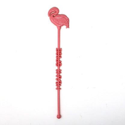 Swizzle Stick Drink Stirrer, Captain Morgan Miami Spice, Pink Flamingo Cutout, Vintage 1980s
