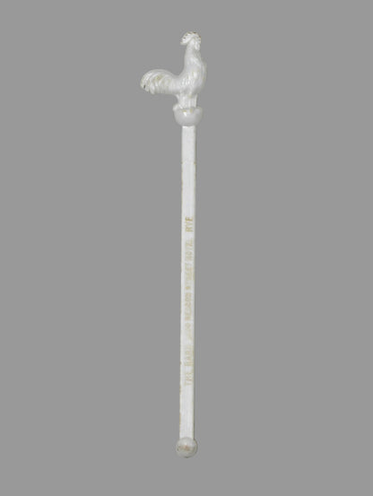 Swizzle Stick Drink Stirrer, The Barn 1200 Beacon Street Hotel Brookline, White Rooster, Vintage 1950s