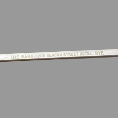 Swizzle Stick Drink Stirrer, The Barn 1200 Beacon Street Hotel Brookline, White Rooster, Vintage 1950s