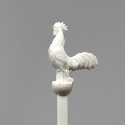 Swizzle Stick Drink Stirrer, Chanticleer Lodge Derry NH, Realistic Rooster, Vintage 1950s