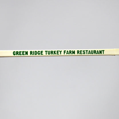 Swizzle Stick Drink Stirrer, Green Ridge Turkey Farm Restaurant Nashua NH, Realistic Turkey, Vintage 1960s