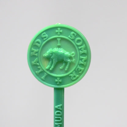 Swizzle Stick Drink Stirrer, The Hog Penny Hamilton Bermuda, Hogge Money Coin Pig, Vintage 1960s