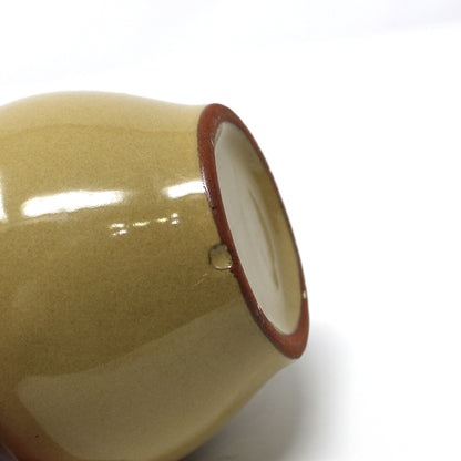 Jar with Lid, Two-Tone Brown Glazed Stoneware, Chubby Silhouette, Vintage 1970s