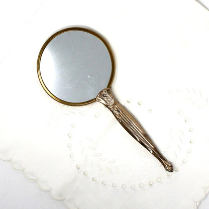 Mirror, Hand Mirror, Art Deco Style, Two Sided with Magnification, Vintage