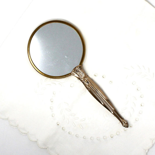Mirror, Hand Mirror, Art Deco Style, Two Sided with Magnification, Vintage