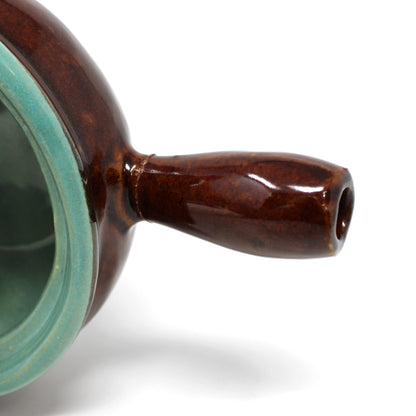 French Onion Soup Crock with Lid, John B Taylor Country Fare, Stick Handle, Vintage 1950s