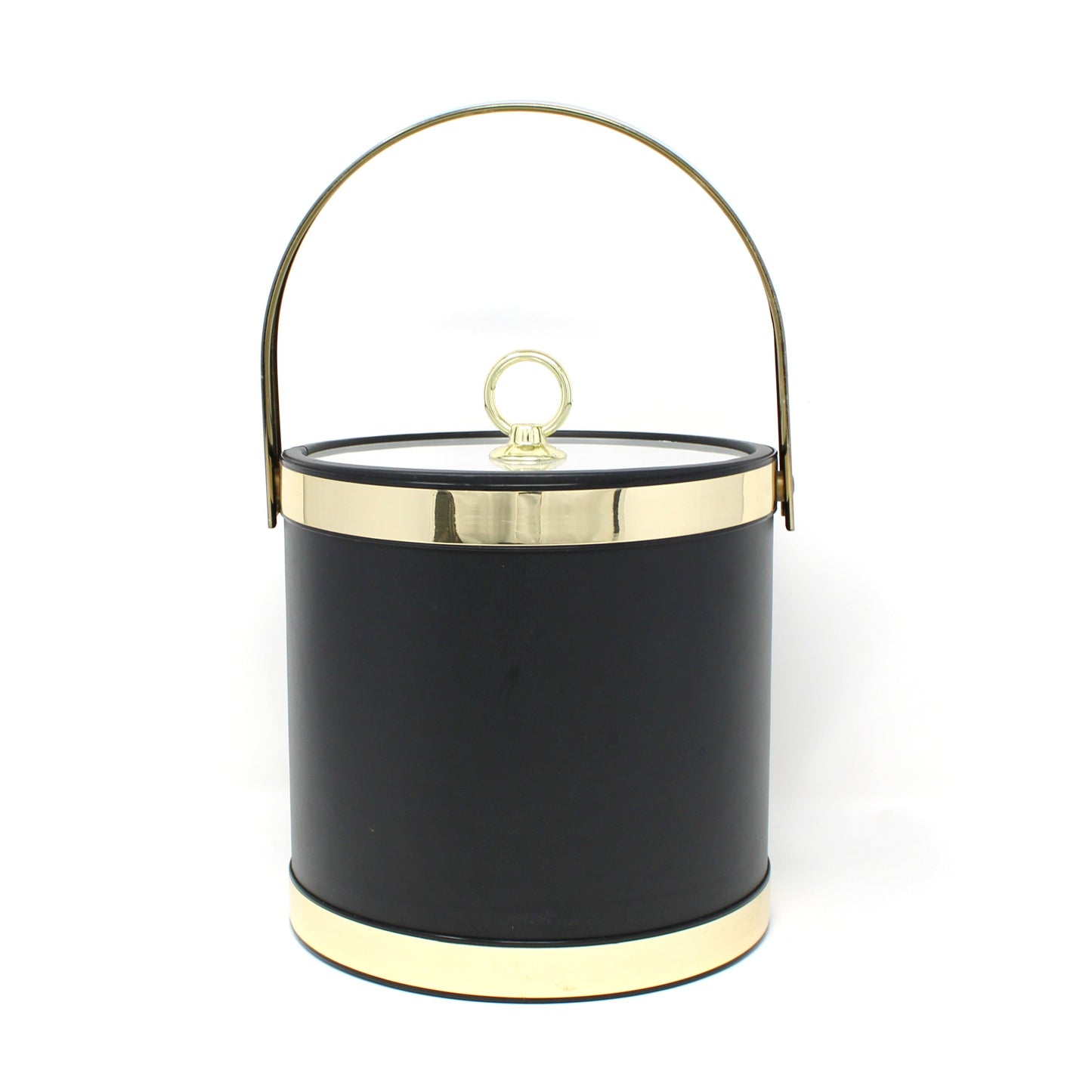 Ice Bucket, Shelton Designs, Clipper Ship, Black & Gold Vinyl, Mid-Century