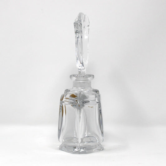 Perfume Bottle, 24% Lead Crystal, Tulip Shaped Stopper, W. Germany, Vintage 1950s