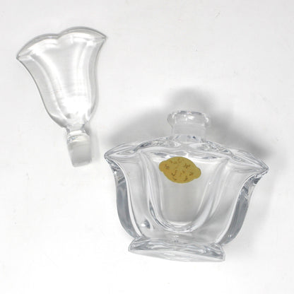 Perfume Bottle, 24% Lead Crystal, Tulip Shaped Stopper, W. Germany, Vintage 1950s