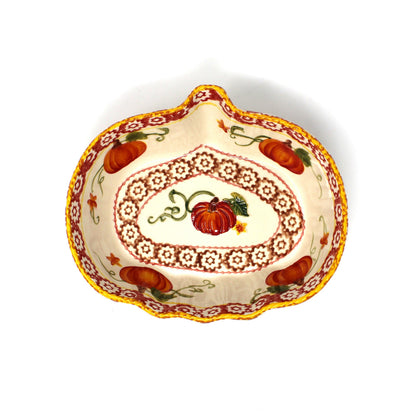 Casserole, Pumpkin Patch by Temp-Tations, Set of 3 Ceramic Nested Baking Dishes, China, 2016