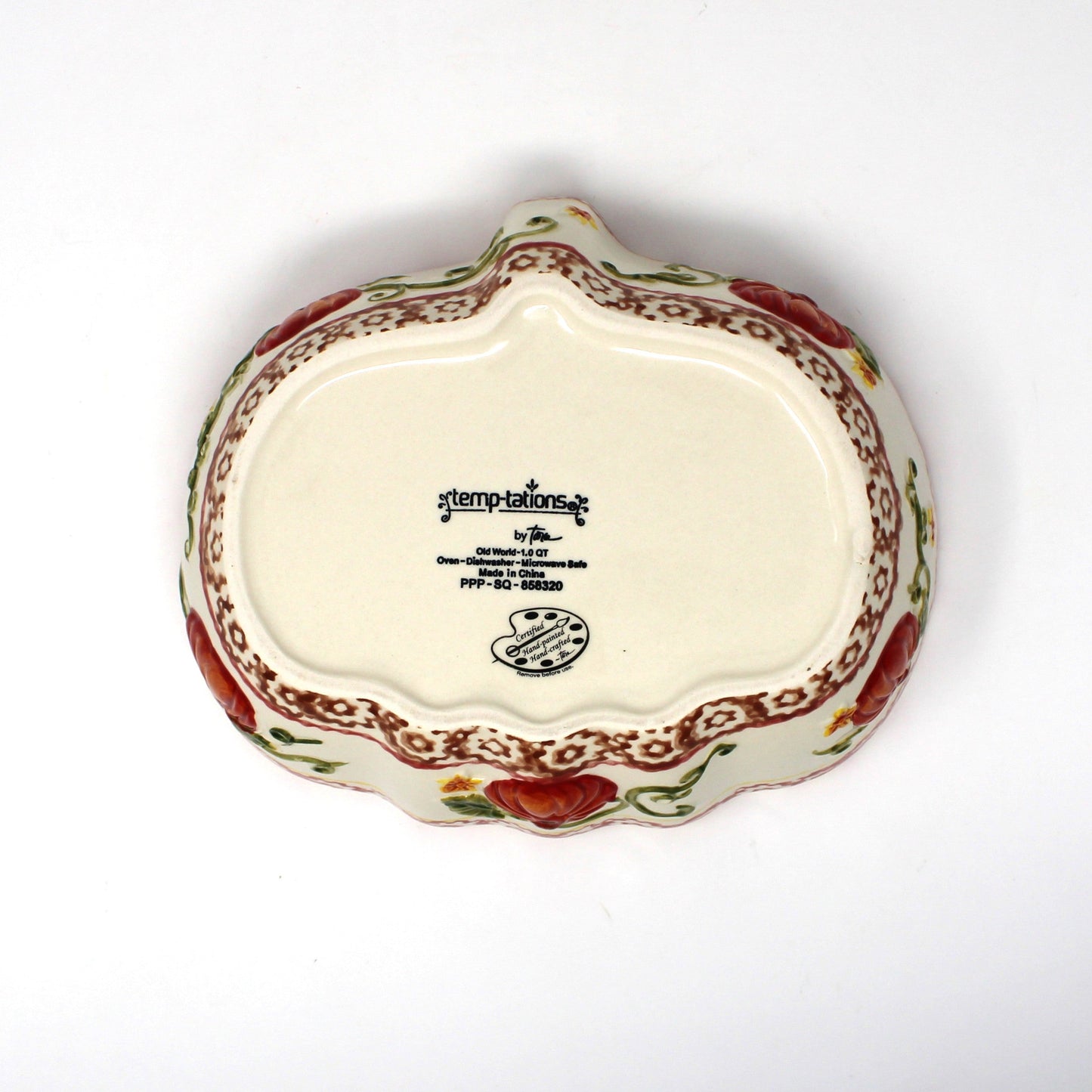Casserole, Pumpkin Patch by Temp-Tations, Set of 3 Ceramic Nested Baking Dishes, China, 2016